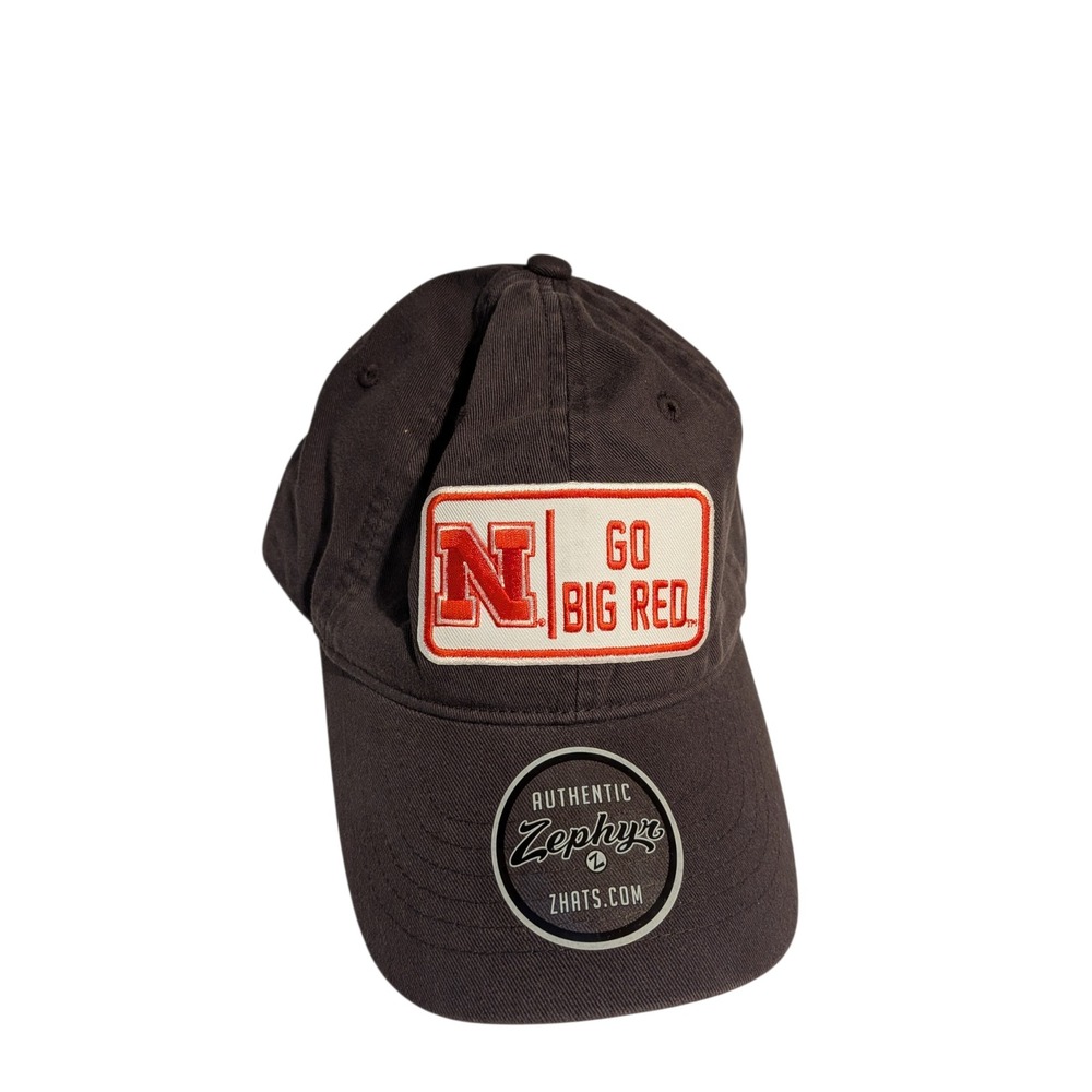 Zephyr Nebraska Huskers Go Big Red Hat Charcoal Grey Adjustable Cap